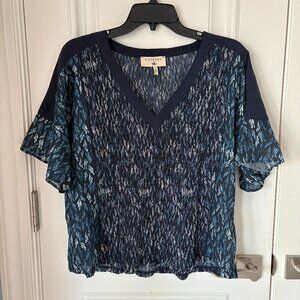 Unique lightweight pleated material blouse